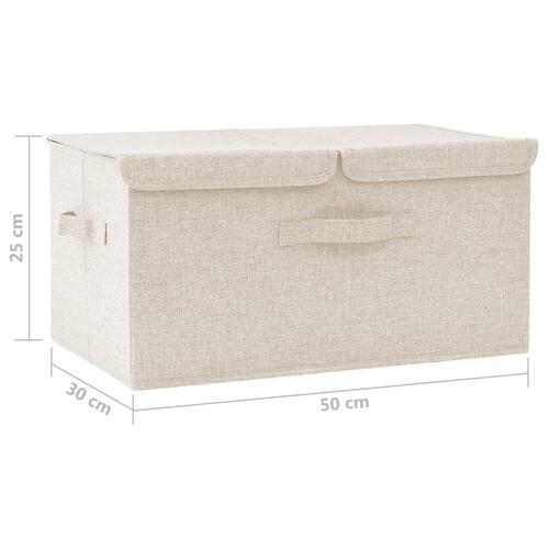 Opbevaringskasse 50x30x25 cm stof cremefarvet