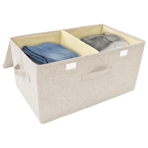 Opbevaringskasser 2 stk. 50x30x25 cm stof cremefarvet