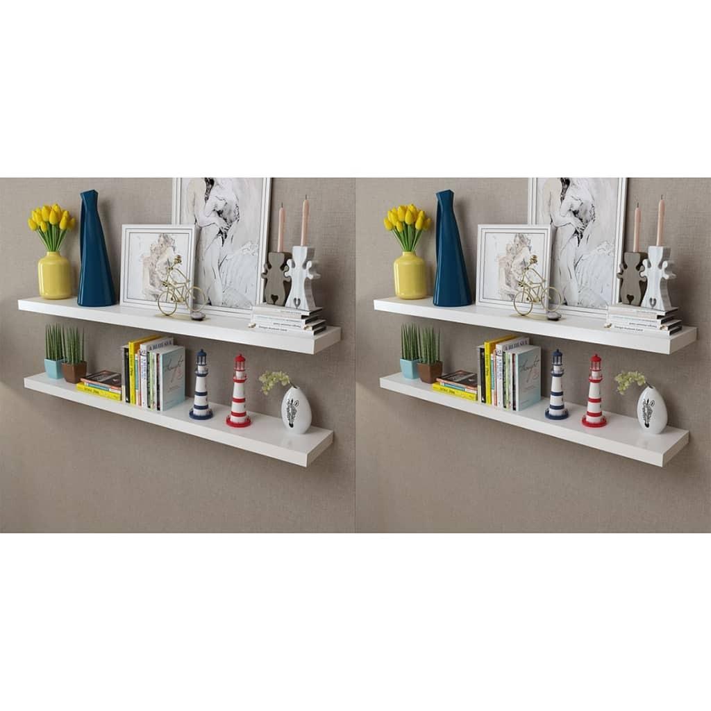 Væghylder 4 stk. 120 cm hvid
