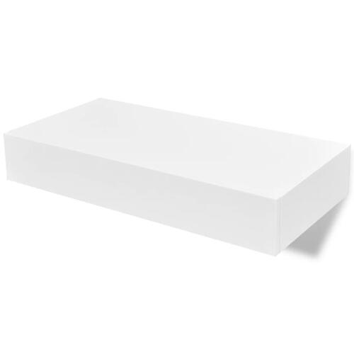 Svævende væghylder med skuffer 2 stk. hvid 48 cm