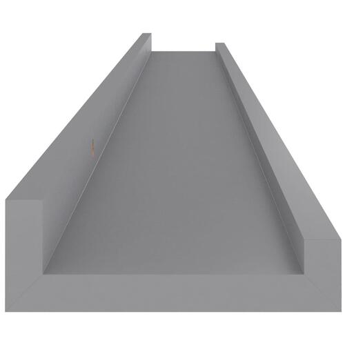 Væghylder 4 stk. 100x9x3 cm grå