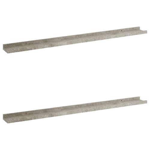 Væghylder 2 stk. 100x9x3 cm betongrå