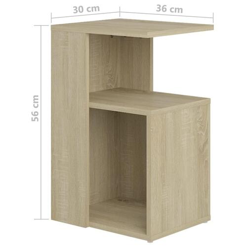 Sidebord 36x30x56 cm konstrueret træ sonoma eg