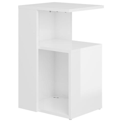 Sidebord 36x30x56 cm konstrueret træ hvid højglans