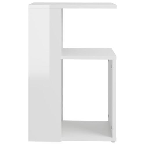 Sidebord 36x30x56 cm konstrueret træ hvid højglans