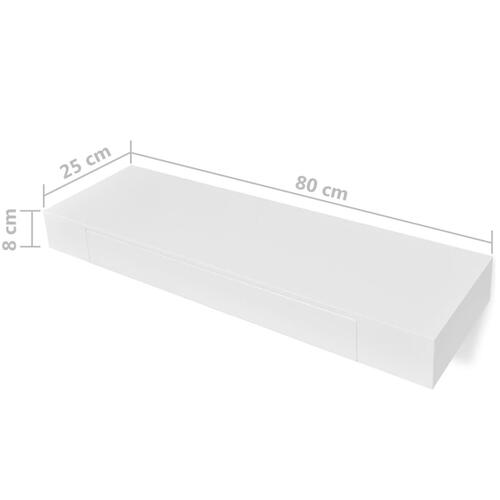 Svævende væghylder med skuffer 2 stk. 80 cm hvid