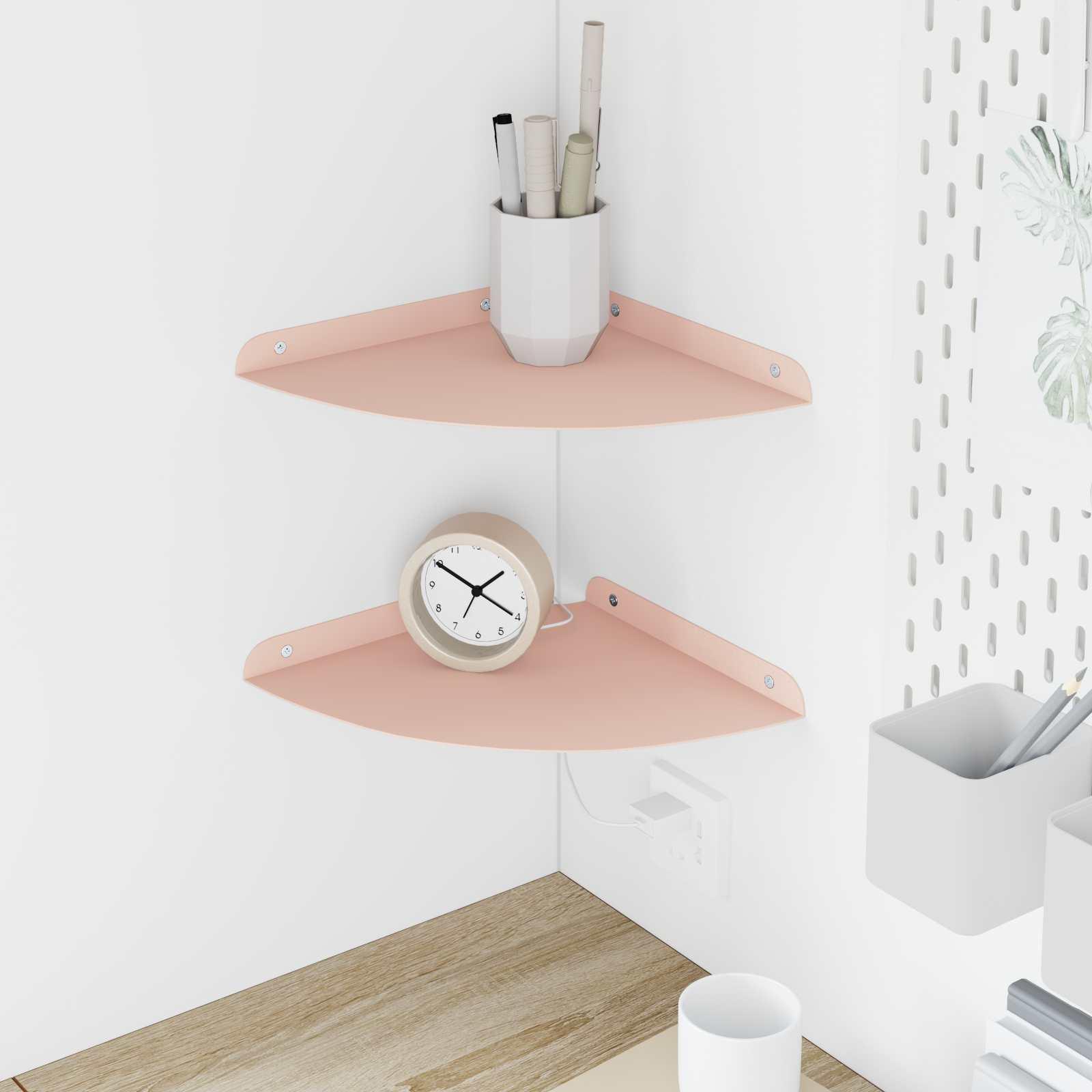 Svævende hylde med hylde 2 stk Lyserød 24 x 24 x 2 cm billede
