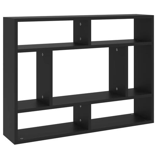 Vægreol 75x16x55 cm konstrueret træ sort