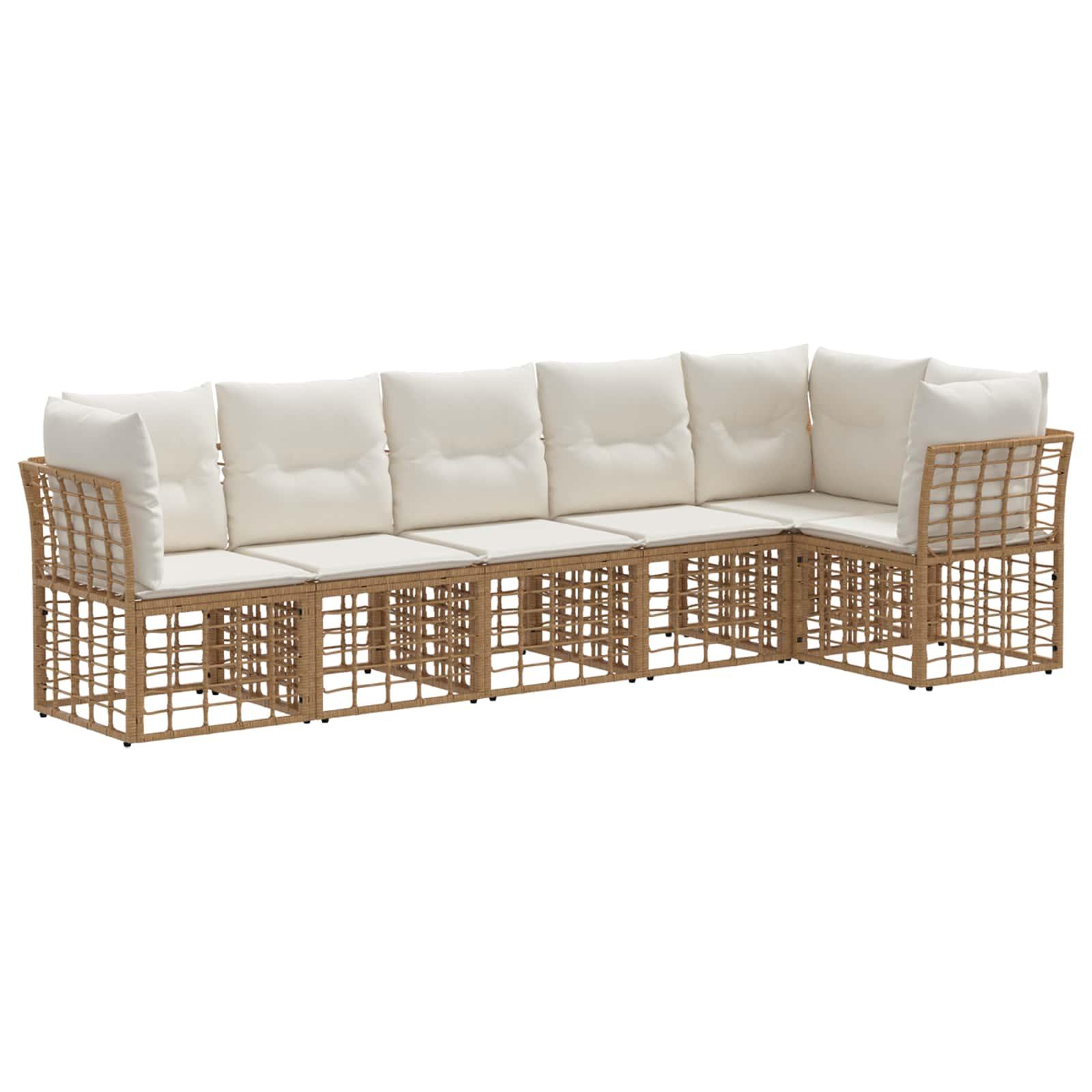 Havesofa Sæt med pude med pude 2 stk polyrattan billede