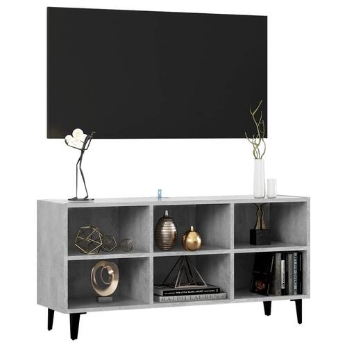Tv-skab med metalben 103,5x30x50 cm betongrå