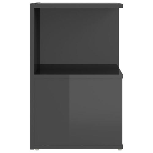 Sengeskabe 2 stk. 35x35x55 cm spånplade grå højglans