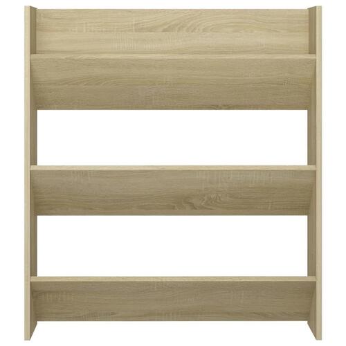 Væghængte skoskabe 2 stk. 80x18x90 cm spånplade sonoma-eg