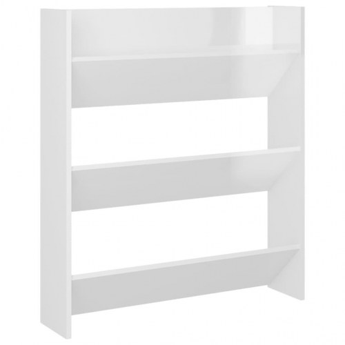 Væghængte skoskabe 2 stk. 80x18x90 cm spånplade hvid højglans
