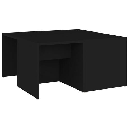 Sofabord 4 stk. 33x33x33 cm konstrueret træ sort