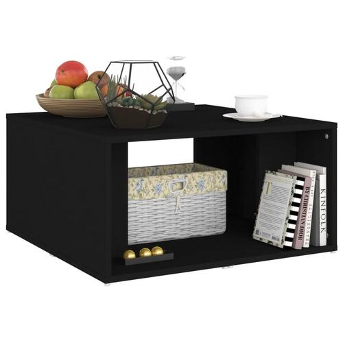 Sofabord 4 stk. 33x33x33 cm konstrueret træ sort