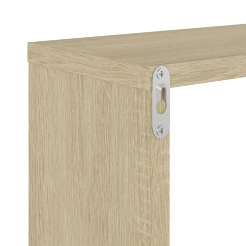 Væghylder 2 stk. 22x15x22 cm kubeformet sonoma-eg