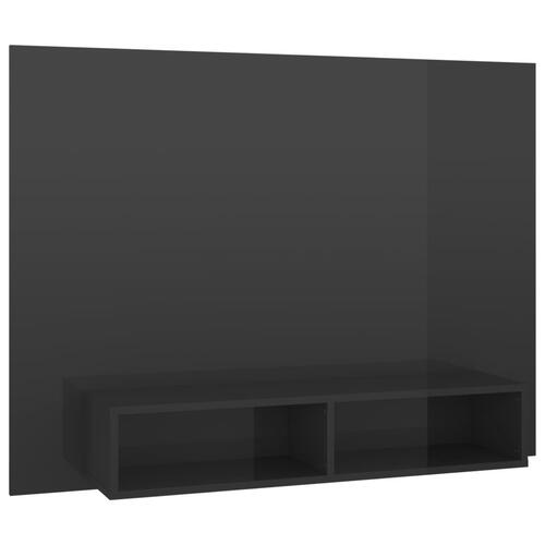 Væghængt tv-skab 120x23,5x90 cm konstrueret træ grå højglans