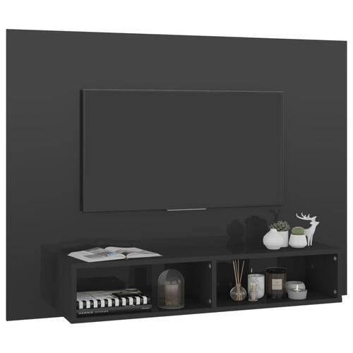 Væghængt tv-skab 120x23,5x90 cm konstrueret træ grå højglans