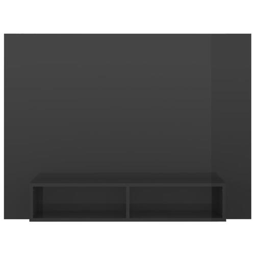 Væghængt tv-skab 120x23,5x90 cm konstrueret træ grå højglans