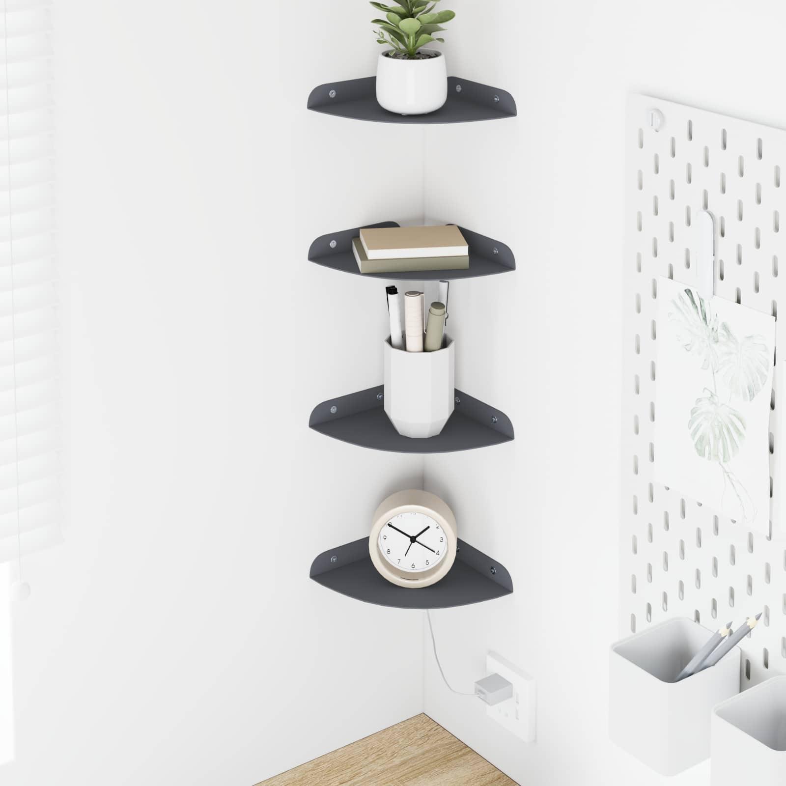 Svævende hylde med hylde 4 stk Antracit 15 x 15 x 2 cm billede