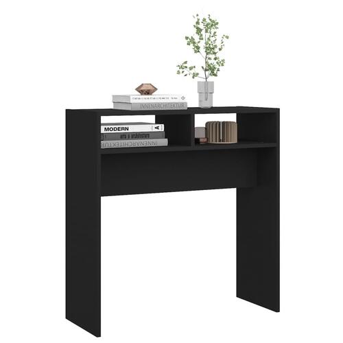 Konsolbord 78x30x80 cm konstrueret træ sort