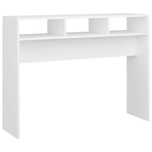 Konsolbord 105x30x80 cm spånplade hvid