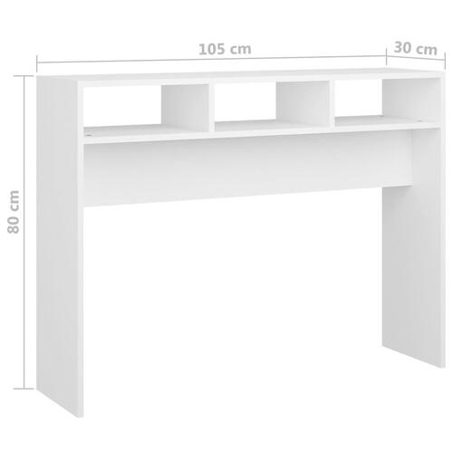 Konsolbord 105x30x80 cm spånplade hvid