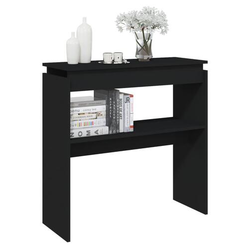 Konsolbord 80x30x80 cm konstrueret træ sort