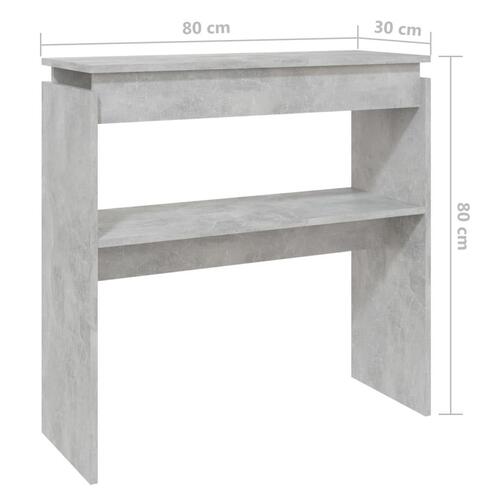 Konsolbord 80x30x80 cm spånplade betongrå