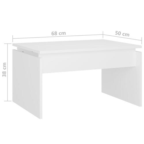 Sofabord 68x50x38 cm konstrueret træ hvid