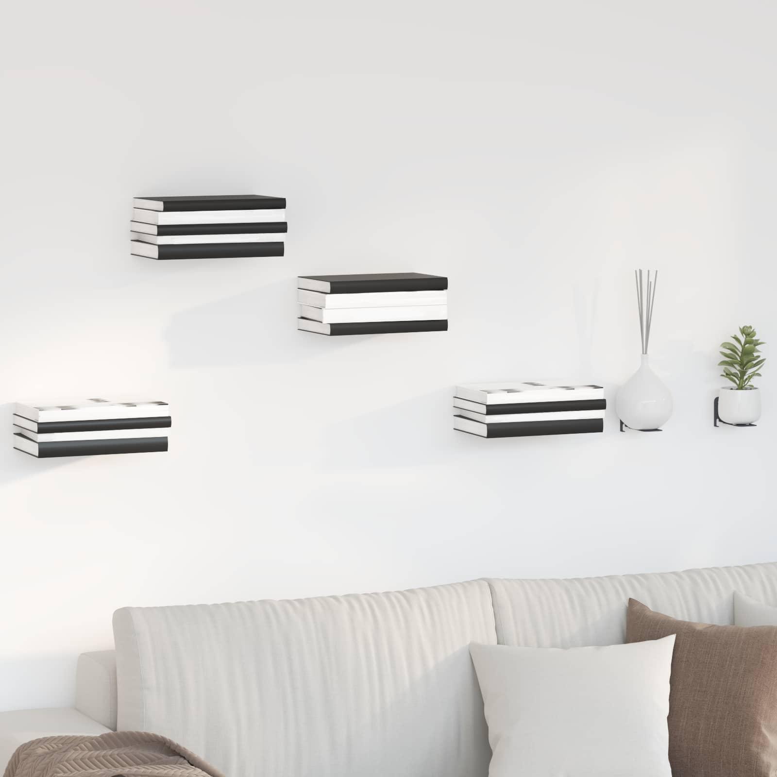 Svævende hylde med hylde 24 stk Antracit 6 x 10,8 x 6,6 cm billede
