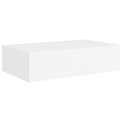 Væghylde med skuffe 40x23,5x10 cm MDF hvid