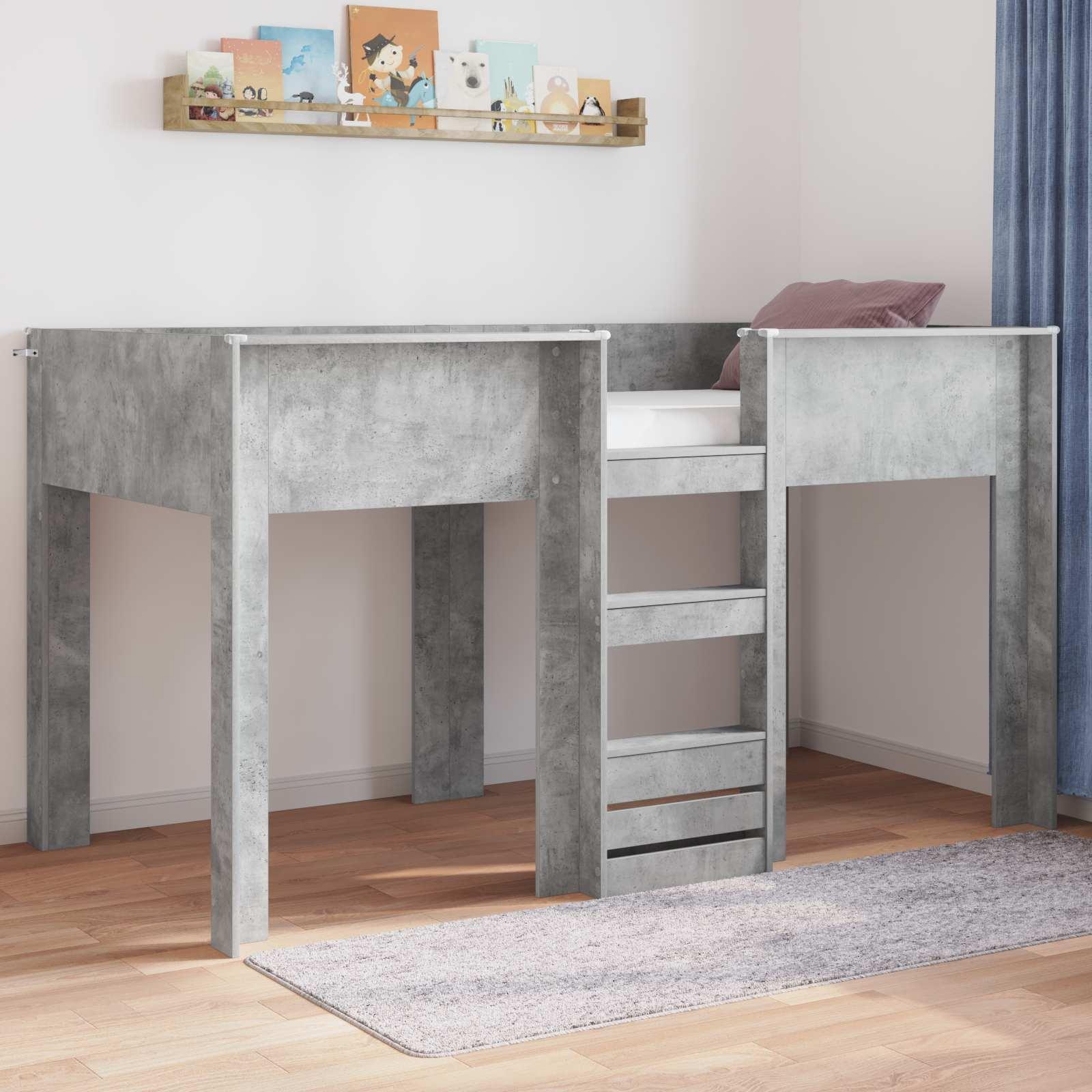 Køjeseng til Børn Beton Grå 90 x 190 cm Konstrueret træ billede