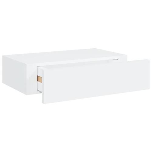 Væghylder med skuffer 2 stk. 40x23,5x10 cm MDF hvid