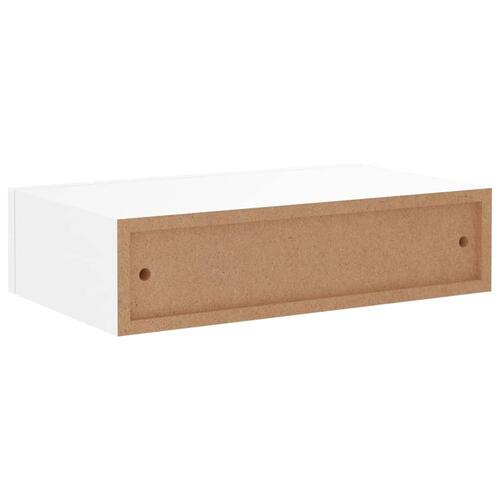 Væghylder med skuffer 2 stk. 40x23,5x10 cm MDF hvid