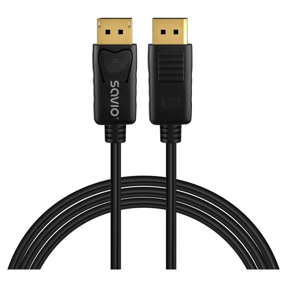 Savio CL-206 DisplayPort-kabel 1.4 – 3 m, sort billede