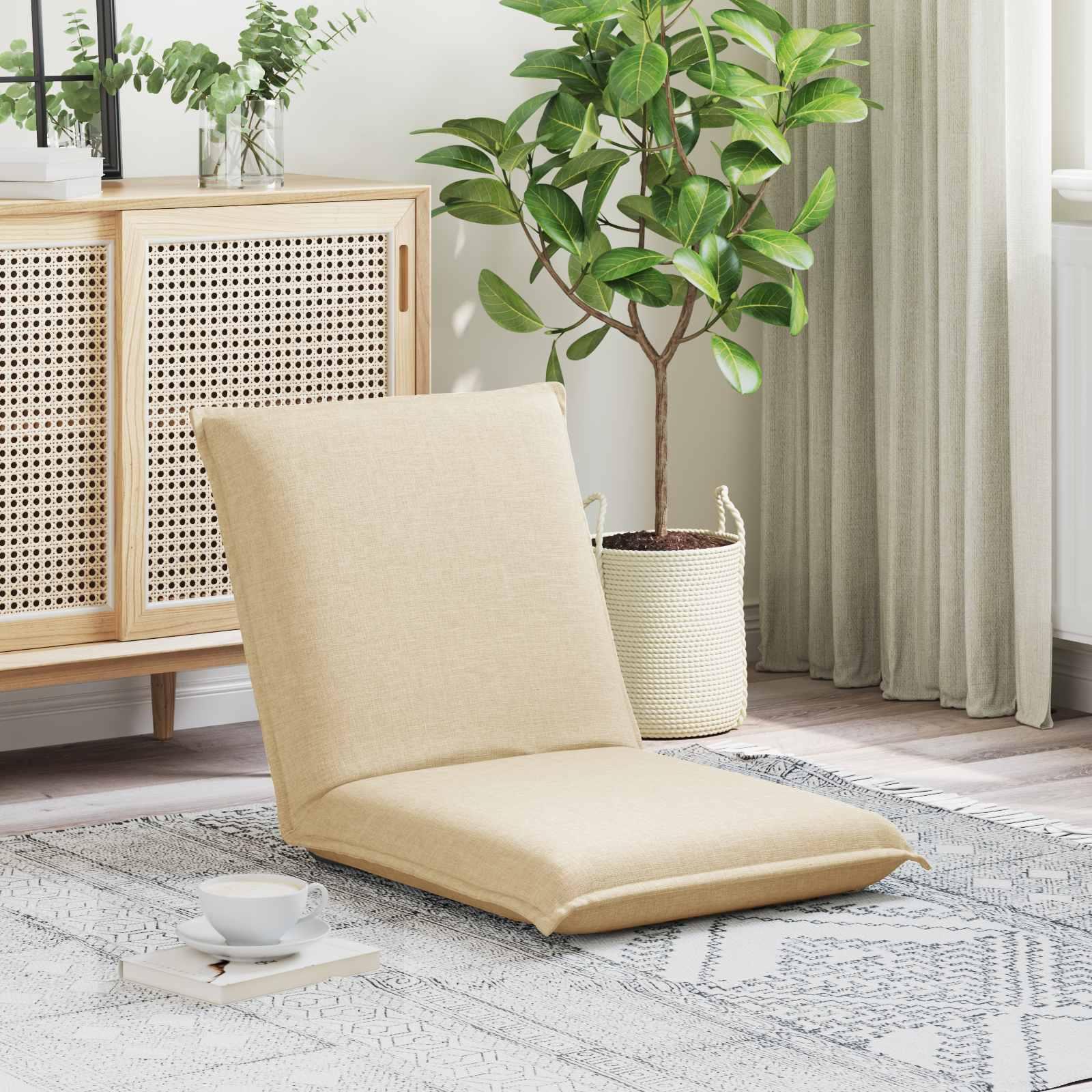 Gulvstol Creme 54 x 64 x 59 cm Stof billede