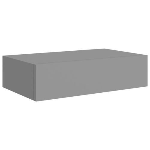 Væghylde med skuffe 40x23,5x10 cm MDF grå