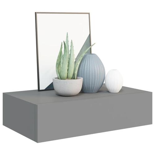 Væghylde med skuffe 40x23,5x10 cm MDF grå