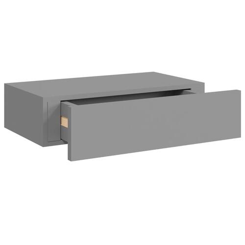 Væghylde med skuffe 40x23,5x10 cm MDF grå