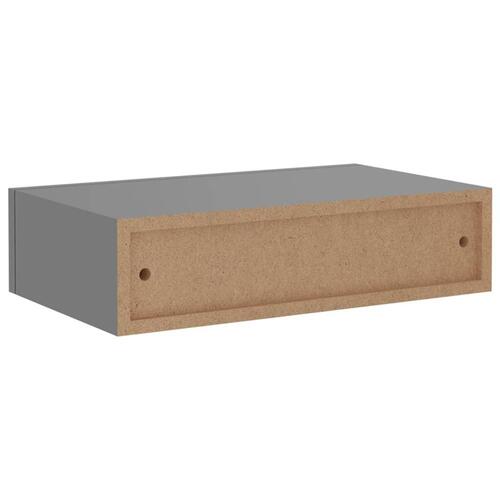 Væghylde med skuffe 40x23,5x10 cm MDF grå