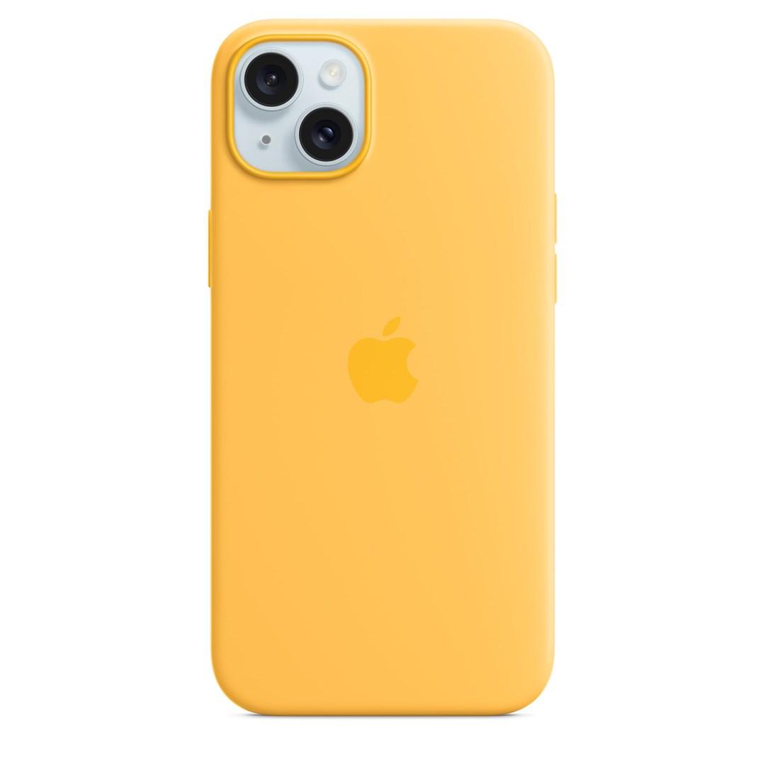 Apple silikone-cover med MagSafe til iPhone 15 Plus - Gul billede