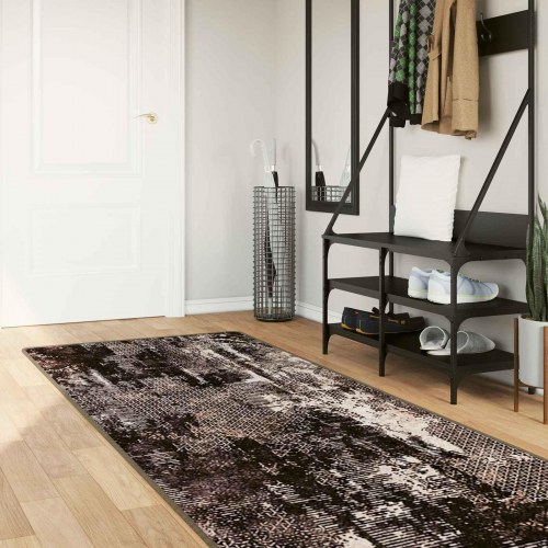 Løber tæppe MARSA - sort 80 × 350 cm, polyester med skridsikker PVC-bagside