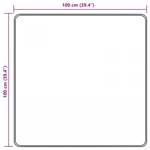 Tæppe løber - sandfarvet 100 × 100 cm i polyester med skridsikker PVC-bagside