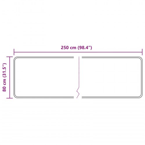 Løber tæppe MARSA - sort 80 × 250 cm, polyester med skridsikker PVC-bagside