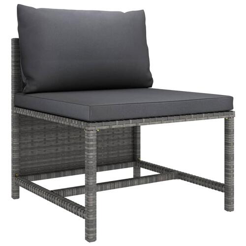 Havesofasæt 3 dele med hynder polyrattan grå