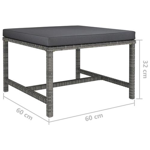 Havesofasæt 3 dele med hynder polyrattan grå
