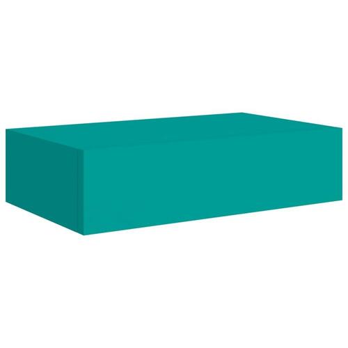 Væghængt hylde med skuffe 40x23,5x10 cm MDF blå