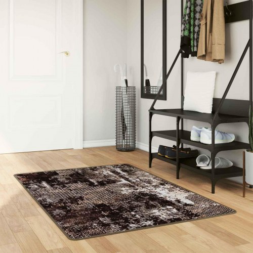 Tæppe runner MARSA - sort 80 × 200 cm, polyester med skridsikker PVC-bagside