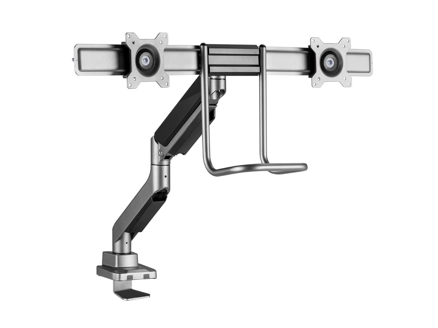 EQUIP Desk Mount til 2 skærme 17"–32" – sølv billede
